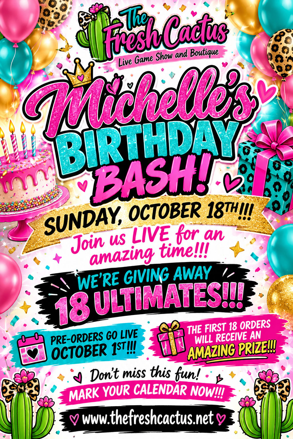 PREORDER!!! Game 4 Birthday Bash Bonanza • 10/18 with a Trade & Multiple Ultimates!! Only 48 available! Pick a number and reveal a prize!!!