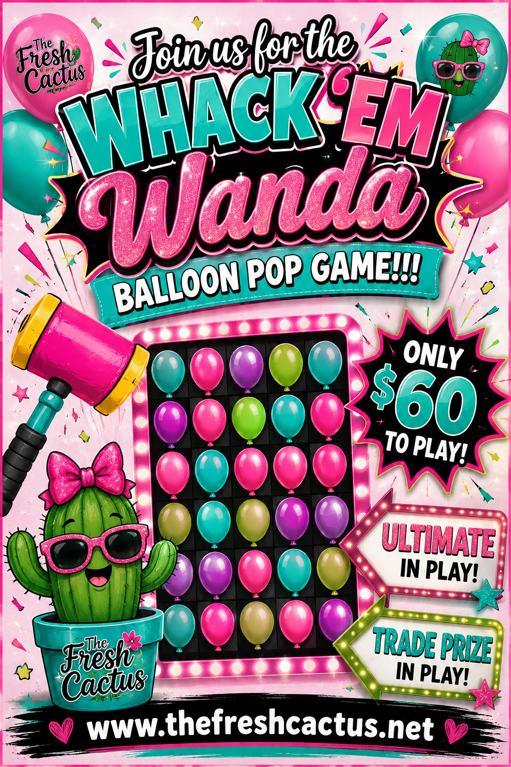 Whack 'em Wanda → Balloon Pop Game!!! Friday Night Buy 4 get 1 FREE!