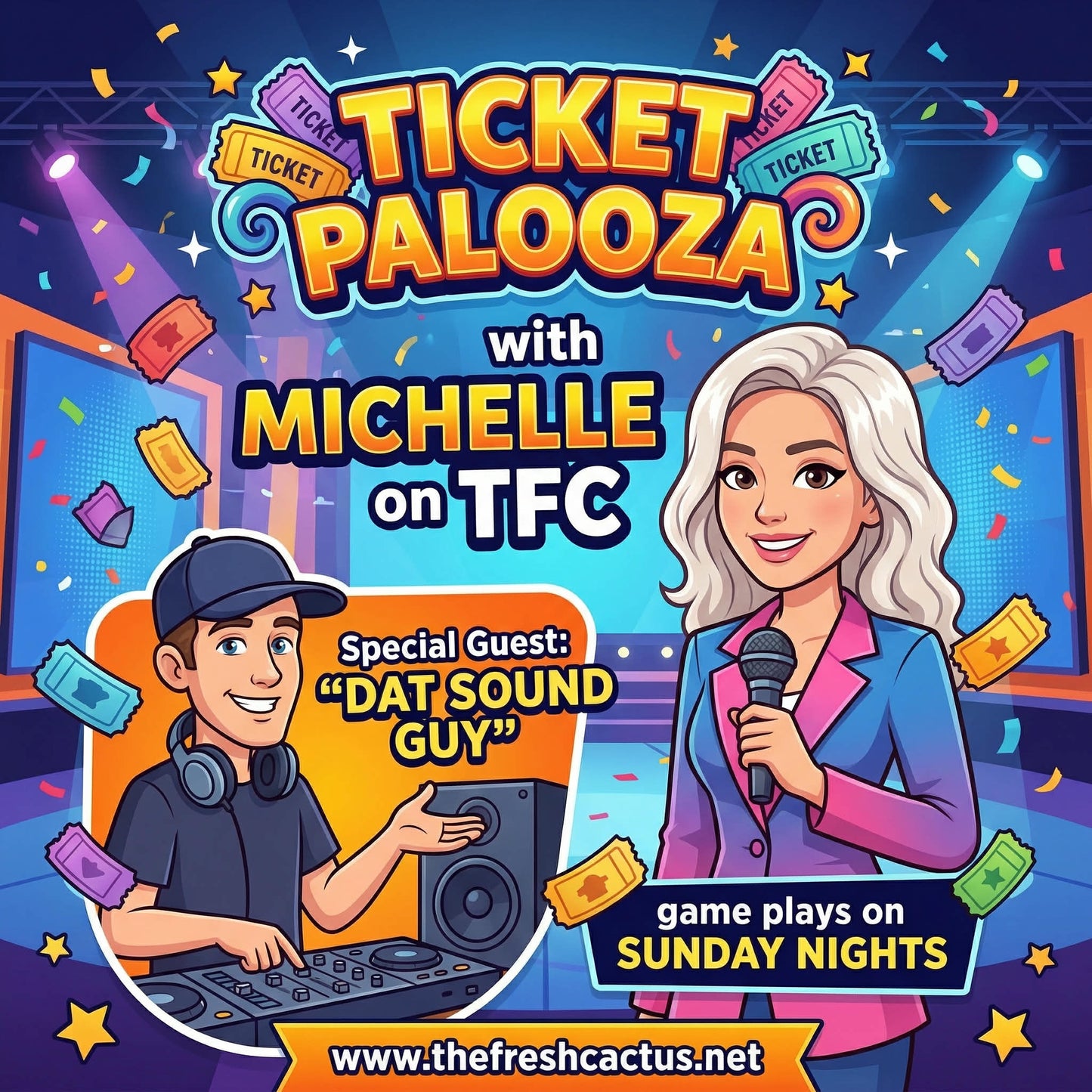 Ticket Palooza • Sunday Starting at 4pm cst!→ Buy 5 at one time Get 1 FREE! This game is stacked and packed with Amazing Prizes!!!