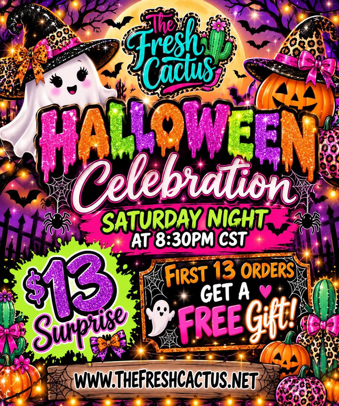 The First 13 Halloween Night Game Orders Get a FREE Gift! You must purchase the mystery machine game and get into our lineup to receive a FREE GIFT JUST FOR YOU! → Add it to your cart now WITH ANY GAME ORDER for the lineup - but HURRY! ONE PER PERSON!!!!