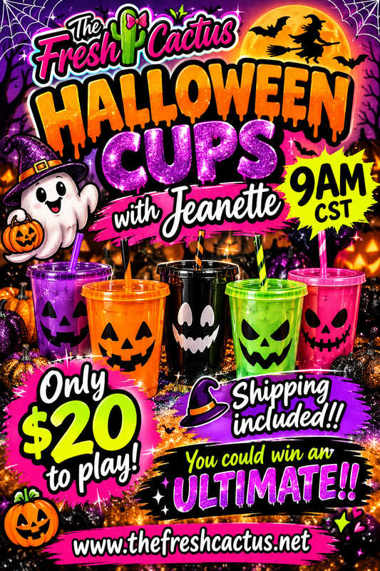 Halloween Cups with Jeanette!! Thursday 9am cst Only $20 to play! Shipping included!! Buy 5 Get a Free Gift and a thrill wheel spin!!