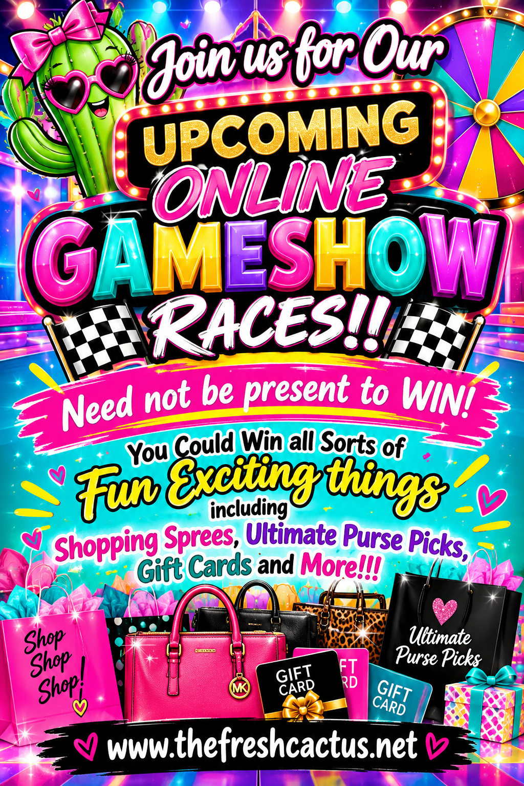 Duck Races!!! One Winner will receive a $100 TFC Shopping Spree!!! We will race once we sell 50+ spots!!! You do not have to be present to WIN